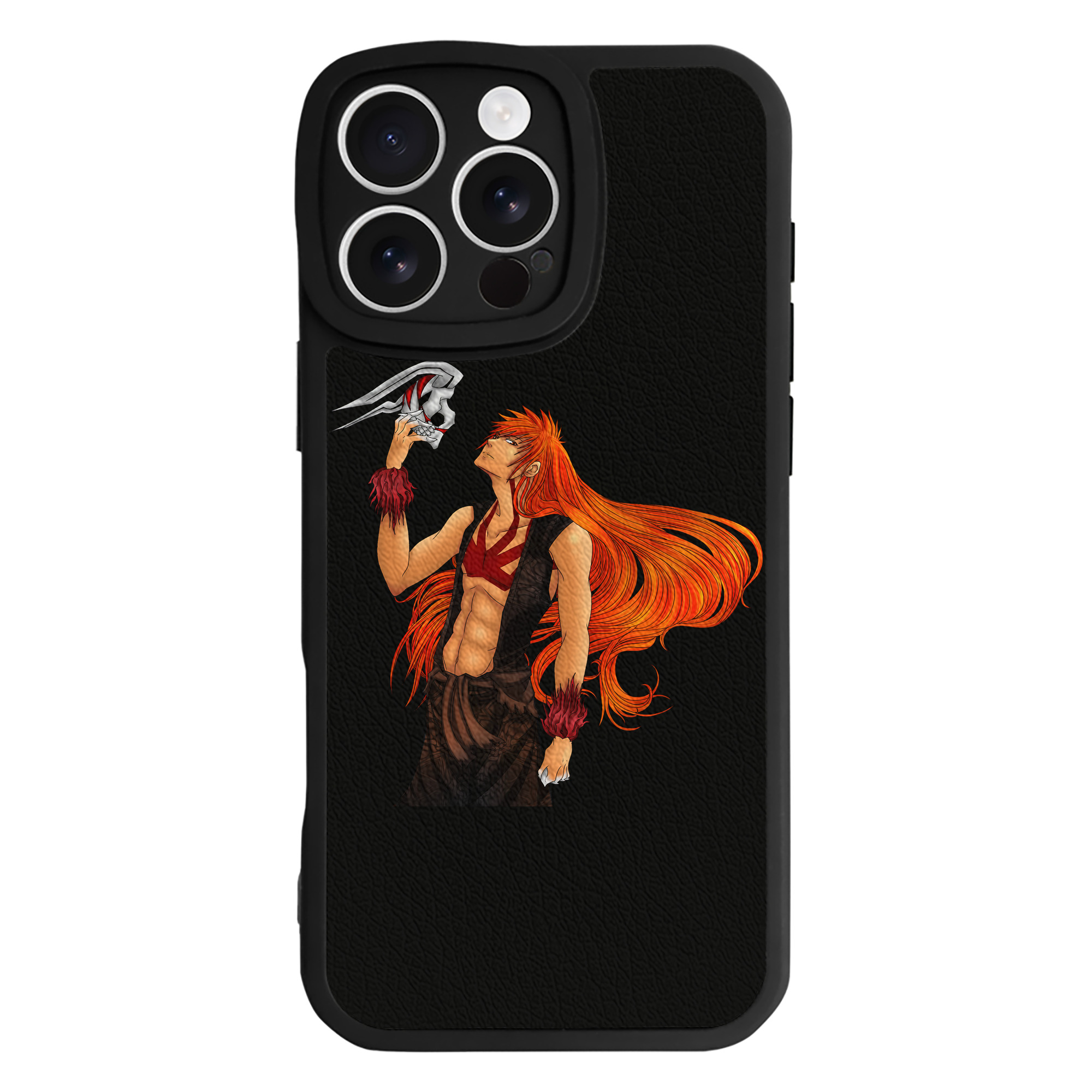 ブリーチ 黒崎一護（くろさき いちご）BLEACH Kurosaki Ichigo 【iPhone 16シリーズ対応】シリコンスマホケース（レザー調） 材質：シリコン
